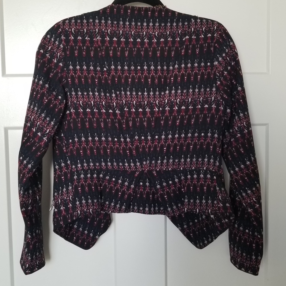 H&M Pattern Light Jacket Shoulder Padded Ruffles - image 8